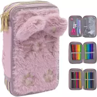 Ilustracja produktu AstraBag Piórnik Trzykomorowy z Wyposażeniem AC31 FLUFFY KITTY 503024081