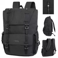 Ilustracja produktu R-Bag Plecak Męski na Laptopa 15" z USB Packer Black Z011
