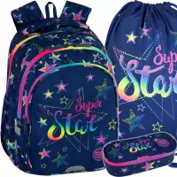 Ilustracja produktu CoolPack Zestaw Szkolny Stars 3el. Plecak Jerry F029960 + Worek F159960 + Piórnik F062960