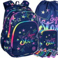 Ilustracja produktu CoolPack Zestaw Szkolny Stars 3el. Plecak Prime Pro F162960 + Worek F159960 + Piórnik F067960