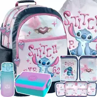 Ilustracja produktu Paso Zestaw Szkolny 5el.Stitch Serce Plecak DS26ZZ-116 + Piórnik DS26ZZ-P001BW + Worek DS26ZZ-712