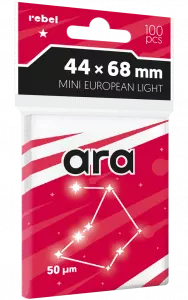 Ilustracja produktu Rebel Koszulki na Karty Light Ara "Mini European Light" - 44x68 mm - 100 sztuk 