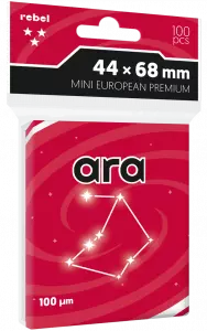 Ilustracja produktu Rebel Koszulki na Karty Premium Ara "Mini European Premium" - 44x68 mm - 100 sztuk