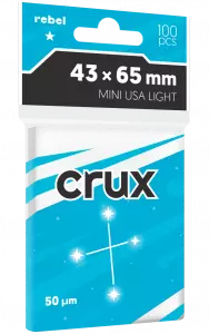 Ilustracja produktu Rebel Koszulki na karty - 43x65 mm - Crux Light -100 sztuk