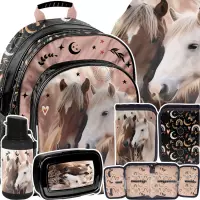 Ilustracja produktu Paso Zestaw Szkolny 5el. Horses Plecak PP26HR-090 + Piórnik PP26HR-P001BW + Worek PP26HR-712
