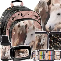 Ilustracja produktu Paso Zestaw Szkolny 5el. Horses Plecak PP26HR-090 + Piórnik PP26HR-P001 + Worek PP26HR-712