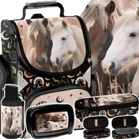 Ilustracja produktu Paso Zestaw Szkolny 5el. Horses Tornister PP26HR-525 + Piórnik PP26HR-013 + Worek PP26HR-712
