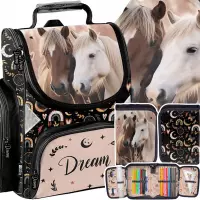 Ilustracja produktu Paso Zestaw Szkolny 3el. Horses Tornister PP26HR-525 + Piórnik PP26HR-P001 + Worek PP26HR-712