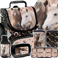 Ilustracja produktu Paso Zestaw Szkolny 5el. Horses Tornister PP26HR-525 + Piórnik PP26HR-P001BW + Worek PP26HR-712