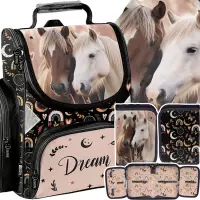 Ilustracja produktu Paso Zestaw Szkolny 3el. Horses Tornister PP26HR-525 + Piórnik PP26HR-P001BW + Worek PP26HR-712