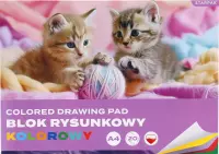 Ilustracja produktu Blok Rysunkowy Kolorowy A4 20 kartek Kotki 587747