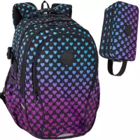 Ilustracja produktu Zestaw 2el. CoolPack Factor Plecak Szkolny Młodzieżowy Dark Marshmallow F002908 + Piórnik F060908