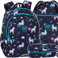 Ilustracja produktu Zestaw 3el. CoolPack Jerry Plecak Szkolny Mrs Unicorn F029935 + Worek F070935 + Piórnik F062935