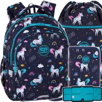 Ilustracja produktu Zestaw 3el. CoolPack Jerry Plecak Szkolny Mrs Unicorn F029935 + Worek F070935 + Piórnik F076935