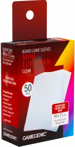 Ilustracja produktu Gamegenic: Board Game Sleeves - Mini European (46x71 mm) - Koszulki na Karty - Clear - 50 sztuk