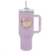 Ilustracja Kubek Podróżny ze Słomką Pusheen - Serce - 1180 ml