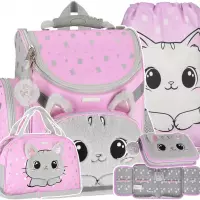 Ilustracja produktu Starpak Zestaw Szkolny 4el. Kitty Pluszowy Tornister 550844 + Piórnik 558195 + Worek 550812 + Torba 550872