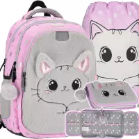 Ilustracja produktu Starpak Zestaw Szkolny 3el. Kitty Pluszowy Plecak 550849 + Piórnik 558195 + Worek 550812