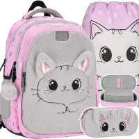 Ilustracja produktu Starpak Zestaw Szkolny 3el. Kitty Pluszowy Plecak 550849 + Piórnik 550894 + Worek 550812 