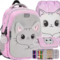 Ilustracja produktu Starpak Zestaw Szkolny 3el. Kitty Pluszowy Plecak 550849 + Piórnik 551896 + Worek 550812