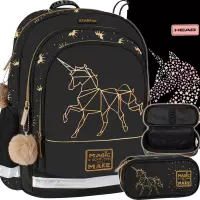 Ilustracja produktu Starpak Zestaw Szkolny 3el. Gold Unicorn Plecak 486094 + Worek 507023029 + Piórnik 486101
