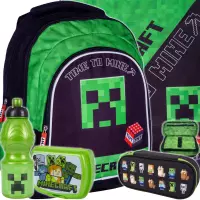Ilustracja Astra Zestaw Szkolny Minecraft 5el. Plecak 502022132 + Worek 507022041 + Piórnik 505021201 + 511021001 + 511021002