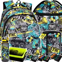 Ilustracja produktu CoolPack Zestaw Szkolny Goal Time 5el. Plecak Jerry F029701 + Piórnik F067701 + Worek F070701 + Z07510 + Z16701