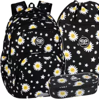Ilustracja produktu CoolPack Zestaw Szkolny 3el. Daisy Black Plecak Pick F099817 + Worek F070817 + Piórnik F062817