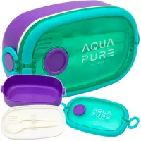 Ilustracja produktu Astra Aqua Pure Śniadaniówka ze Sztućcami Fioletowo-Miętowa 511025026