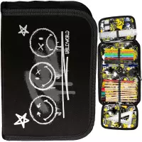 Ilustracja produktu Paso Piórnik Dwuklapkowy z Wyposażeniem Smiley No Rules SM26LO-P001