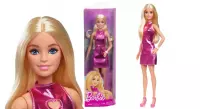 Ilustracja brb fashion blond metaliczna roz sukien hyt88 w6