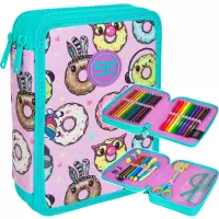 Ilustracja produktu CoolPack Jumper XL Piórnik Dwukomorowy Z Wyposażeniem Happy Donuts F077665
