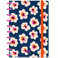 Ilustracja CoolPack Kołozeszyt z Gumką Flores Nina B5 100 Kartek Kratka 97622PTR