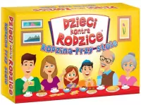 Ilustracja Dzieci kontra Rodzice. Rodzina przy stole