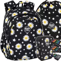 Ilustracja produktu CoolPack Jerry Plecak Szkolny Daisy Black F029817 + Worek F070817 + Piórnik F067817