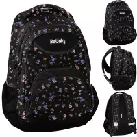Ilustracja produktu BeUniq Plecak Szkolny Purple Flowers BU25KF-2708