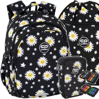 Ilustracja produktu CoolPack Jerry Plecak Szkolny Daisy Black F029817 + Worek F070817 + Piórnik F066817