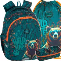 Ilustracja produktu CoolPack Zestaw Szkolny Bear 3el. Plecak Jerry F029968 + Worek F159968 + Piórnik F062968