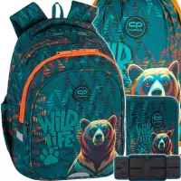 Ilustracja produktu CoolPack Zestaw Szkolny Bear 3el. Plecak Jerry F029968 + Worek F159968 + Piórnik F076968