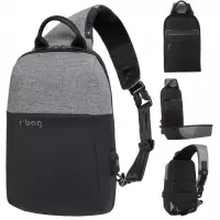 Ilustracja produktu R-Bag Plecak Męski na Ramię z USB Magne Grey Z042