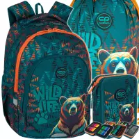 Ilustracja produktu CoolPack Zestaw Szkolny Bear 3el. Plecak Prime Pro F162968 + Worek F159968 + Piórnik F067968