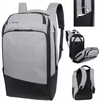 Ilustracja produktu R-Bag Plecak Męski na Laptopa 15" z USB Forge Grey Z062