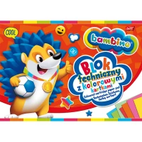 Ilustracja produktu Bambino Blok Techniczny z Kolorowymi Kartkami A4 10 Kartek 001567
