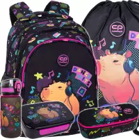Ilustracja produktu CoolPack Zestaw Szkolny Capybara Music 5el. Plecak Jerry F029961 + Worek F159961 + Piórnik F062961 + Z17961 + Z18961