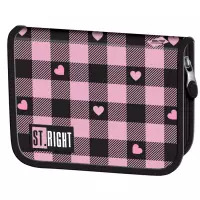 Ilustracja produktu St.Right Piórnik Dwuklapkowy bez Wyposażenia PC-03 Pink Checkered 680410