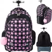 Ilustracja produktu St.Right Plecak Szkolny Na Kółkach TB-01 Pink Checkered 682131