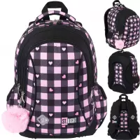 Ilustracja produktu St.Right Plecak Szkolny BP-26 Pink Checkered 680373