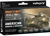 Ilustracja Vallejo: 70.203 - Model Color - WWII American Armour & Infantry (6 x 18 ml)