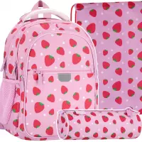 Ilustracja produktu Starpak Zestaw Szkolny 3el. Fruit Truskawka Plecak 550862 + Piórnik 550955 + Worek 550823