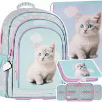 Ilustracja produktu Starpak Zestaw Szkolny 3el. Cuties Kitty Plecak 550875 + Piórnik 550991 + Worek 550816
